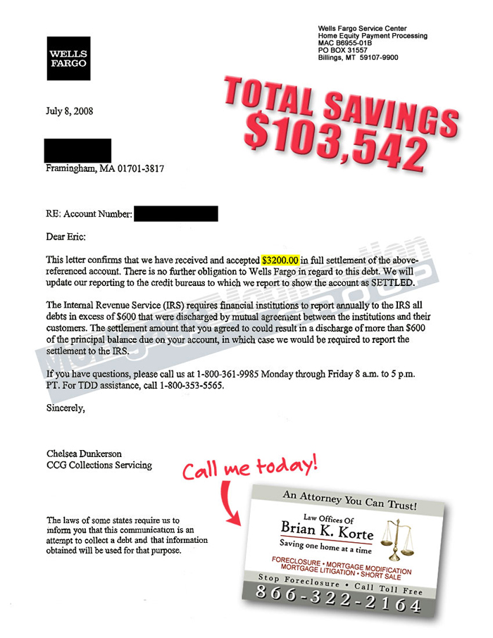 Brian Korte, PL - Mortgage Modification Agreement - Testimonial Letter #3